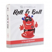 Стимулирующий презерватив-насадка Roll   Ball Strawberry - Sitabella - купить с доставкой в Новороссийске