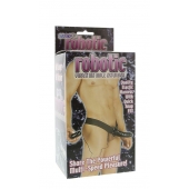 Мужской фаллопротез с вибрацией ROBOTIC MALE STRAP-ON BLACK - 17 см. - Seven Creations - купить с доставкой в Новороссийске