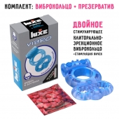 Голубое эрекционное виброкольцо Luxe VIBRO  Дьявол в доспехах  + презерватив - Luxe - в Новороссийске купить с доставкой
