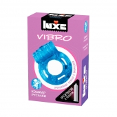 Голубое эрекционное виброкольцо Luxe VIBRO  Кошмар русалки  + презерватив - Luxe - в Новороссийске купить с доставкой