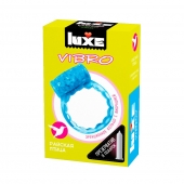Голубое эрекционное виброкольцо Luxe VIBRO  Райская птица  + презерватив - Luxe - в Новороссийске купить с доставкой