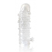Закрытая прозрачная рельефная насадка Crystal sleeve - 13 см. - Erowoman-Eroman - в Новороссийске купить с доставкой
