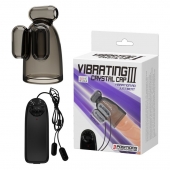 Дымчатая насадка-мастурбатор с вибрацией Vibrating Crystal Cap III - Baile - в Новороссийске купить с доставкой
