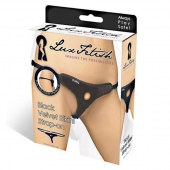 Черные плюшевые трусики для страпона - Lux Fetish - купить с доставкой в Новороссийске
