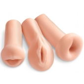 Комплект из 3 мастурбаторов All 3 Holes: вагина, анус, ротик - Pipedream - в Новороссийске купить с доставкой