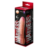 Телесная изогнутая насадка на Harness с коннектором BLACK LINE - 17 см. - LOVETOY (А-Полимер) - купить с доставкой в Новороссийске