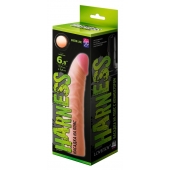 Телесная изогнутая насадка на Harness с коннектором GREEN LINE - 18 см. - LOVETOY (А-Полимер) - купить с доставкой в Новороссийске