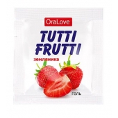 Пробник гель-смазки Tutti-frutti с земляничным вкусом - 4 гр. - Биоритм - купить с доставкой в Новороссийске