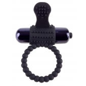 Черное эрекционное виброкольцо Vibrating Silicone Super Ring - Pipedream - в Новороссийске купить с доставкой
