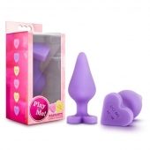 Фиолетовая анальная пробка Naughty Candy Heart Do Me Now - 8,9 см. - Blush Novelties - купить с доставкой в Новороссийске