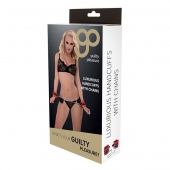 Красно-чёрные наручники на металлической цепочке - Blush Novelties - купить с доставкой в Новороссийске