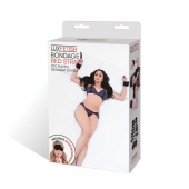 Чёрные манжеты для фиксации на кровати Bondage Bed Strap - Lux Fetish - купить с доставкой в Новороссийске