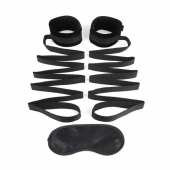 Чёрные манжеты для фиксации на кровати Bondage Bed Strap - Lux Fetish - купить с доставкой в Новороссийске
