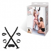 Чёрный набор для фиксации у двери - Lux Fetish - купить с доставкой в Новороссийске