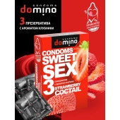 Презервативы для орального секса DOMINO Sweet Sex с ароматом клубничного коктейля  - 3 шт. - Domino - купить с доставкой в Новороссийске