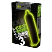 Презервативы DOMINO Neon Green со светящимся в темноте кончиком - 3 шт. - Domino - купить с доставкой в Новороссийске