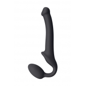 Черный безремневой страпон Silicone Bendable Strap-On S - Strap-on-me - купить с доставкой в Новороссийске