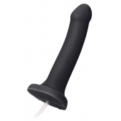 Черный фаллос с имитацией эякуляции Silicon Cum Dildo L - 19,6 см. - Strap-on-me - купить с доставкой в Новороссийске