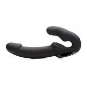 Черный безремневой страпон Urge Silicone Strap On с пультом ДУ - 24 см. - XR Brands - купить с доставкой в Новороссийске