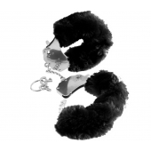 Металлические наручники Furry Love Cuffs с черным мехом - Pipedream - купить с доставкой в Новороссийске