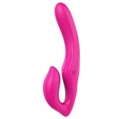 Ярко-розовый безремневой страпон REMOTE DOUBLE DIPPER - 22 см. - Dream Toys - купить с доставкой в Новороссийске