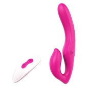 Ярко-розовый безремневой страпон REMOTE DOUBLE DIPPER - 22 см. - Dream Toys - купить с доставкой в Новороссийске