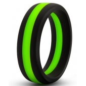 Черно-зеленое эрекционное кольцо Silicone Go Pro Cock Ring - Blush Novelties - в Новороссийске купить с доставкой