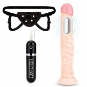Регулируемые трусики с вибрирующей насадкой - 21 см. - Lux Fetish - купить с доставкой в Новороссийске