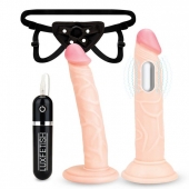 Регулируемые трусики с 2 насадками - 16 и 15 см. - Lux Fetish - купить с доставкой в Новороссийске