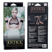 Черные мягкие наручники Entice French Cuffs с цепью - California Exotic Novelties - купить с доставкой в Новороссийске