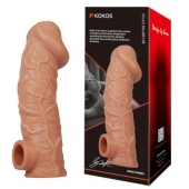 Телесная насадка на фаллос с отверстием для мошонки EXTREME SLEEVE - 17,6 см. - KOKOS - в Новороссийске купить с доставкой