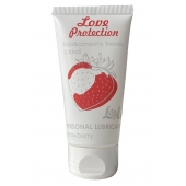 Лубрикант на водной основе с ароматом малины Love Protection Strawberry - 50 мл. - Lola Games - купить с доставкой в Новороссийске
