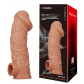 Телесная насадка на фаллос с фиксацией мошонки EXTREME SLEEVE - 15,6 см. - KOKOS - в Новороссийске купить с доставкой