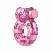 Розовое эрекционное кольцо с вибрацией Pink Bear - Baile - в Новороссийске купить с доставкой