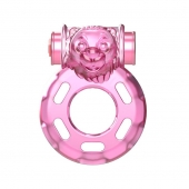 Розовое эрекционное кольцо с вибрацией Pink Bear - Baile - в Новороссийске купить с доставкой