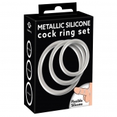 Набор из 3 эрекционных колец под металл Metallic Silicone Cock Ring Set - Orion - в Новороссийске купить с доставкой