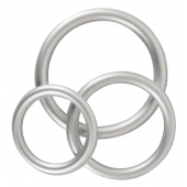 Набор из 3 эрекционных колец под металл Metallic Silicone Cock Ring Set - Orion - в Новороссийске купить с доставкой