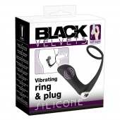 Черное эрекционное кольцо с анальной вибропробкой Vibrating Ring   Plug - Orion - в Новороссийске купить с доставкой