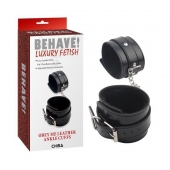 Черные оковы на ноги Obey Me Leather Ankle Cuffs - Chisa - купить с доставкой в Новороссийске