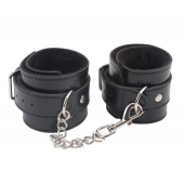 Черные оковы на ноги Obey Me Leather Ankle Cuffs - Chisa - купить с доставкой в Новороссийске