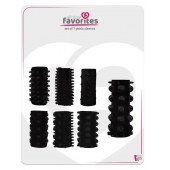Набор из 7 черных насадок PENIS SLEEVES SET - Dream Toys - в Новороссийске купить с доставкой