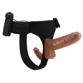 Страпон с вагинальной пробкой и вибрацией Ultra Passionate Harness - 16 см. - Baile - купить с доставкой в Новороссийске