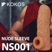 Телесная открытая насадка-реалистик с подхватом мошонки Nude Sleeve M - 12 см. - KOKOS - в Новороссийске купить с доставкой