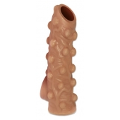 Телесная насадка с бугорками и открытой головкой Nude Sleeve M - 12 см. - KOKOS - в Новороссийске купить с доставкой