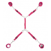 Ярко-розовый набор фиксаций на кровати Classic Bed Spreader - Lux Fetish - купить с доставкой в Новороссийске