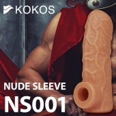 Телесная открытая насадка-реалистик с подхватом мошонки Nude Sleeve S - 10 см. - KOKOS - в Новороссийске купить с доставкой