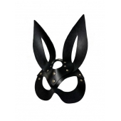 Черная кожаная маска зайки Miss Bunny - БДСМ Арсенал - купить с доставкой в Новороссийске