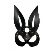 Черная кожаная маска зайки Miss Bunny - БДСМ Арсенал - купить с доставкой в Новороссийске
