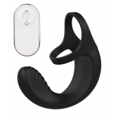 Черный анальный стимулятор с эрекционными кольцами Remote Couple Teaser - Dream Toys - в Новороссийске купить с доставкой