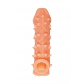 Телесная закрытая насадка с пупырышками Cock Sleeve Size L - 17,6 см. - KOKOS - в Новороссийске купить с доставкой